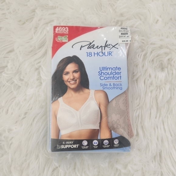 Playtex 18 Hour Front-Close Wirefree Bra Ultimate Shoulder Comfort. Size 40DD. N - Picture 1 of 5